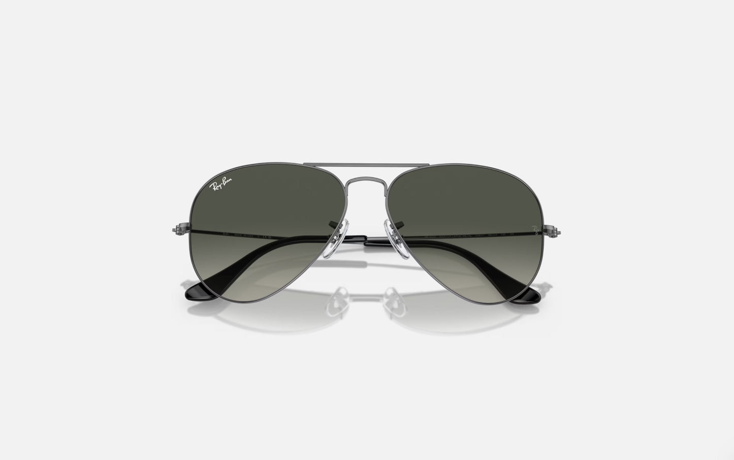 RAY-BAN AVIATOR LARGE METAL SUNGLASSES GUNMETAL w/ GREY GRAD