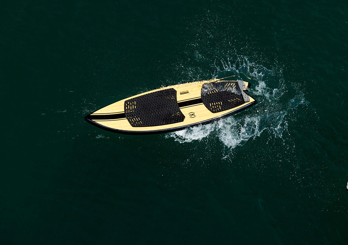 2025 RONIX KOAL CLASSIC FISH WAKESURF BOARD GLOSSY BLACK/BAMBOO