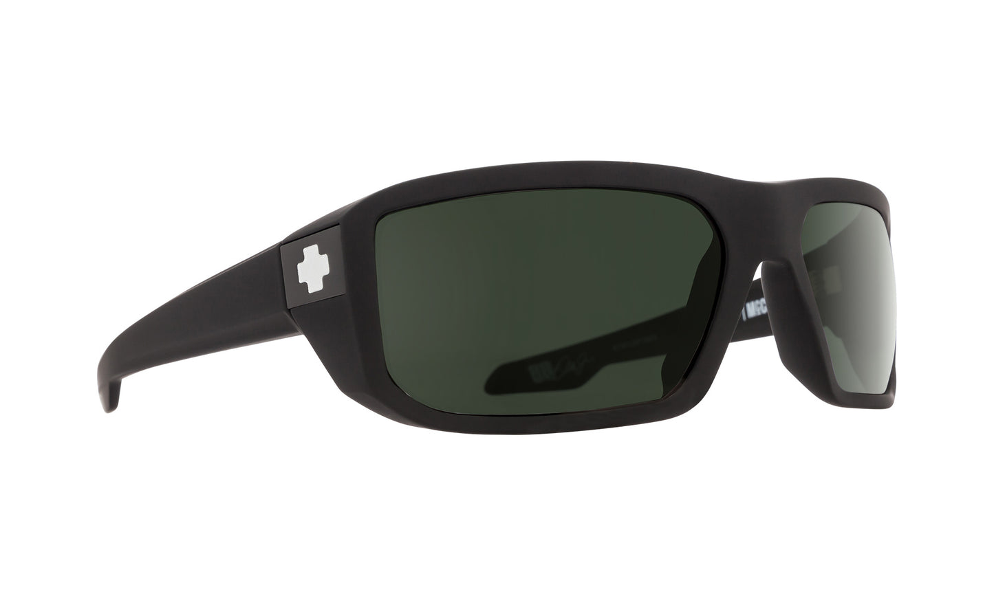 SPY MCCOY SOFT MATTE BLACK SUNGLASSES w/ HAPPY GRY GRN