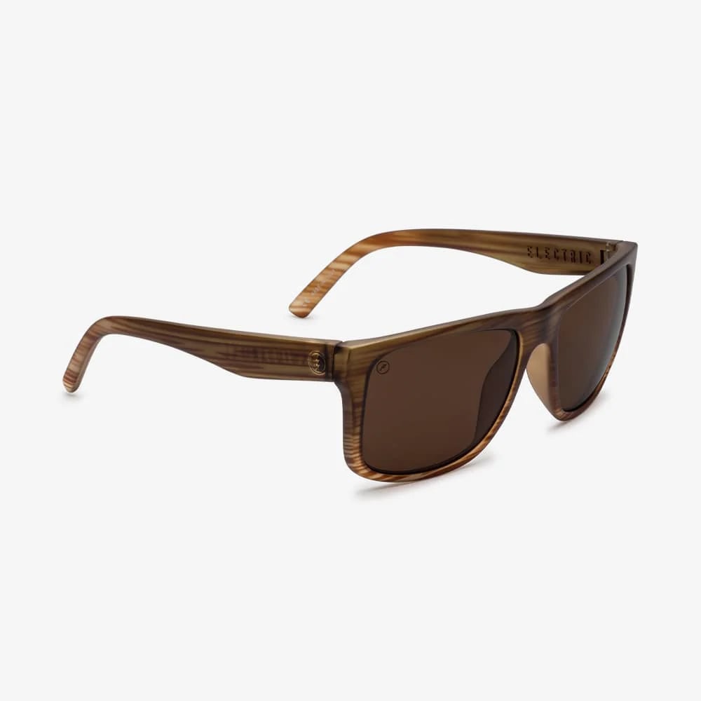 ELECTRIC KNOXVILLE XL RED WOOD SUNGLASSES w/ BRNZ PLR LENS