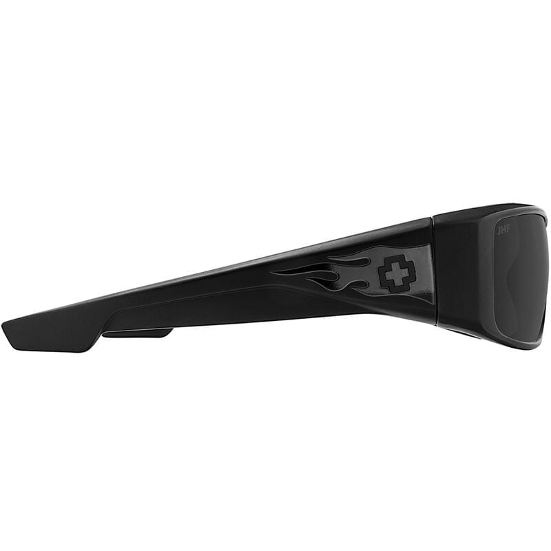 SPY LOGAN BOO J MATTE BLACK GLOSS BLACK FLAMES SUNGLASSES w/ HAPPY GRY