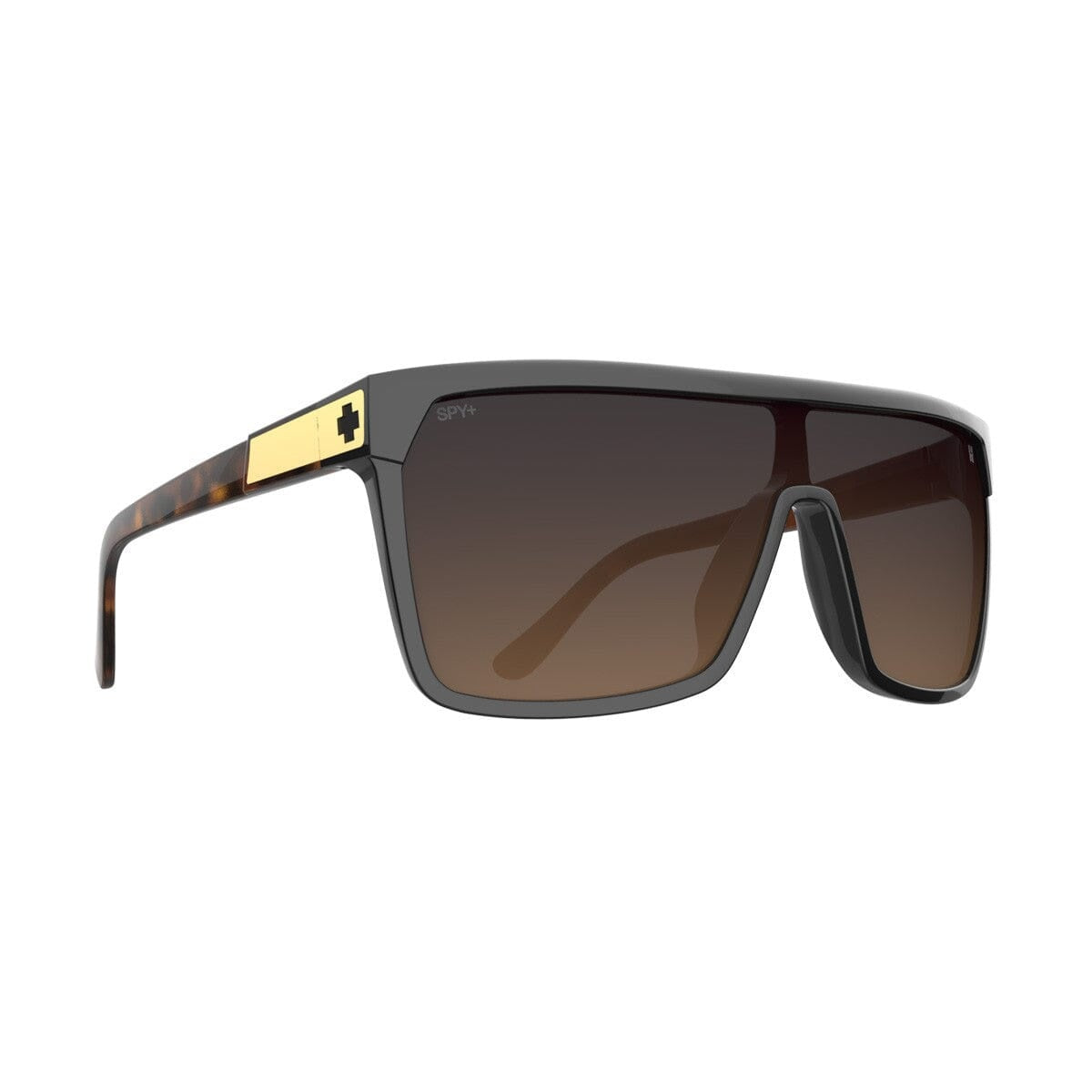 SPY FLYNN BLACK/HONEY TORT SUNGLASSES w/ HAPPY BROWN FADE