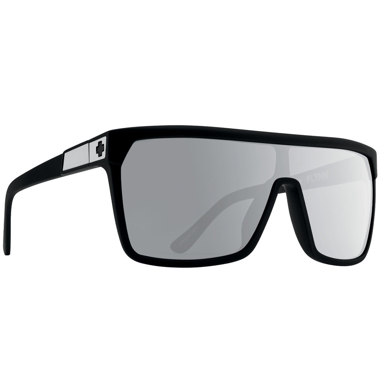 SPY FLYNN SOFT MATTE BLACK SUNGLASSES w/ HAPPY GRY GRN PLR SIL SPEC MIR