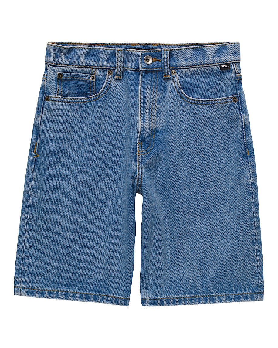 VANS BOYS CHECK 5 BAGGY DENIM SHORTS SP26 (CDX) STONEWASH/BLUE
