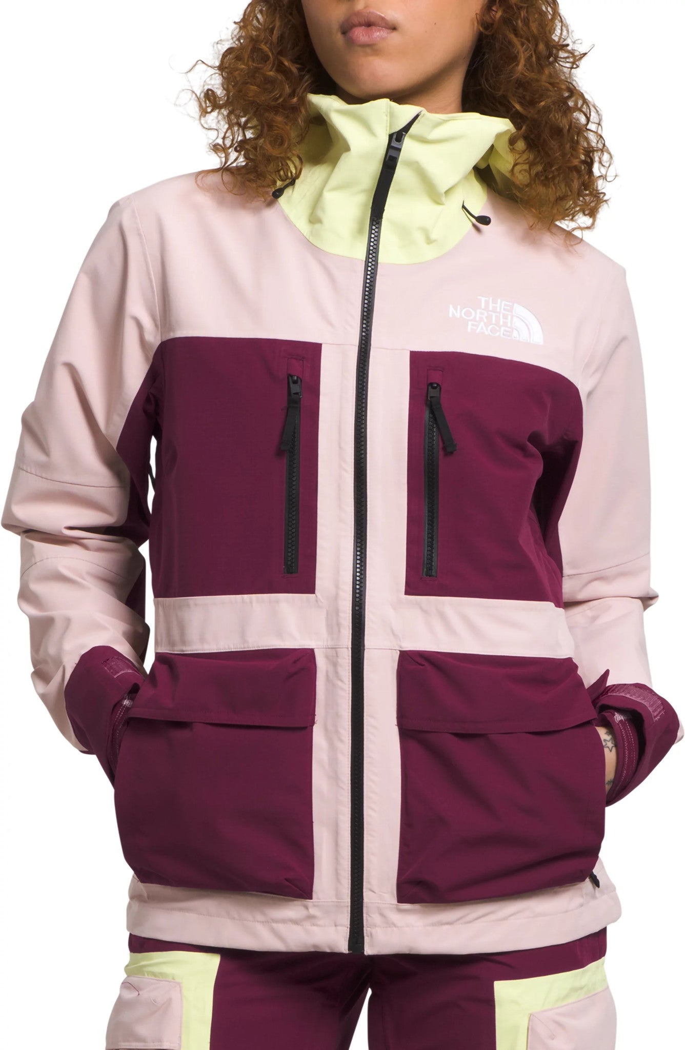 2024 TNF WMNS DRAGLINE JACKET PNK MOSS/BSNBRY