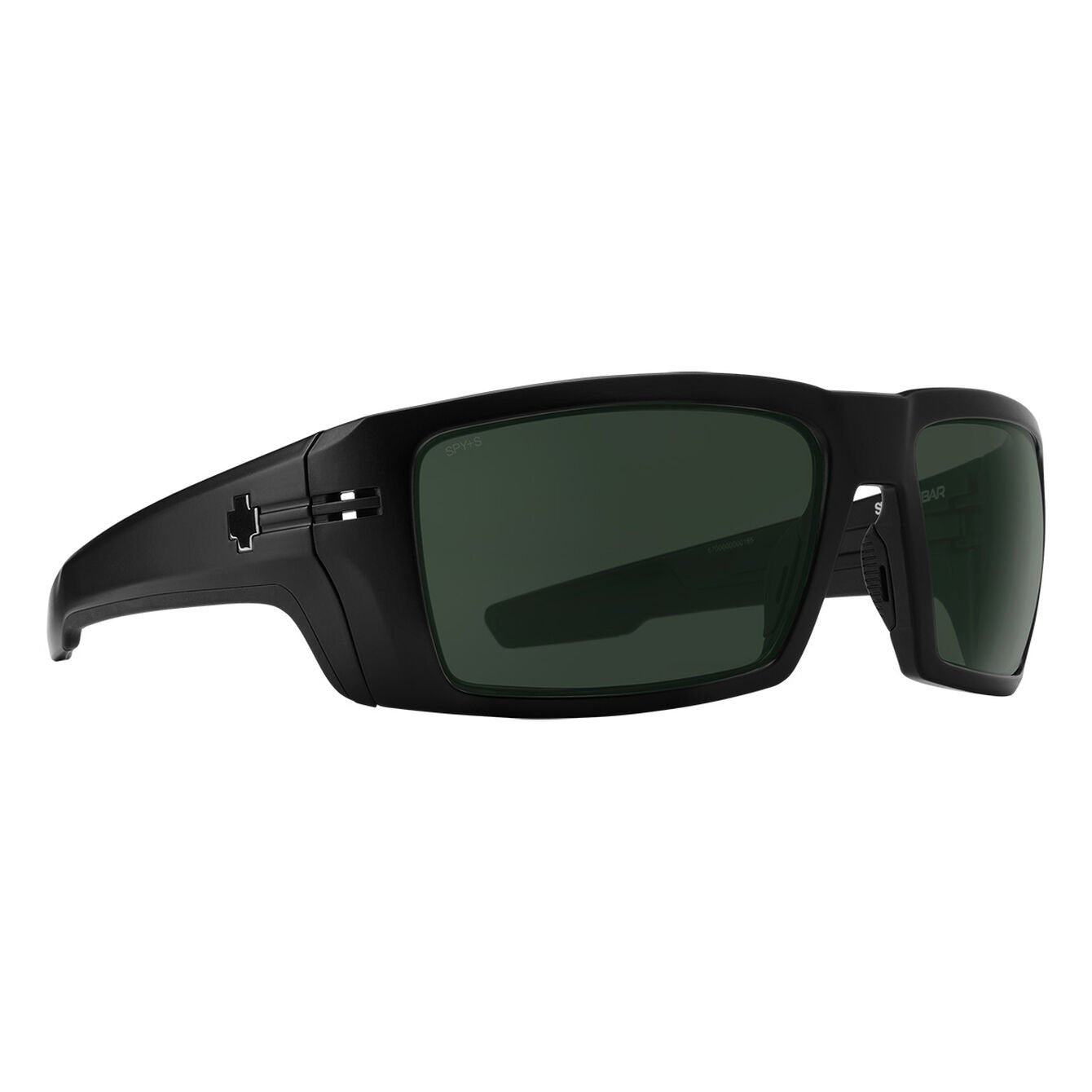 SPY REBAR ANSI MATTE BLACK SUNGLASSES w/HAPPY GREY GREEN