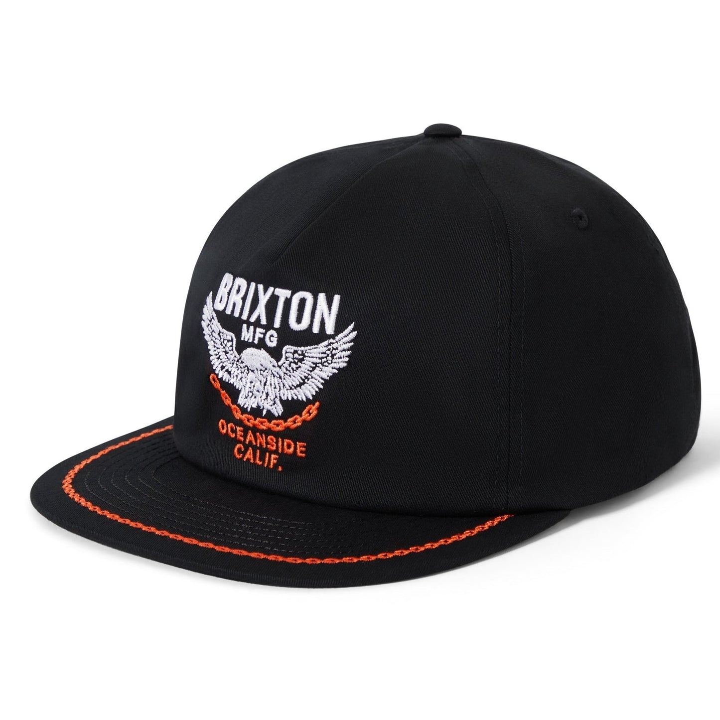 BRIXTON MENS WALLER HP SNAPBACK HAT HO25 (BLACK) BLACK