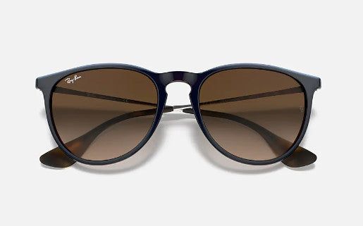 RAY-BAN ERIKA SUNGLASSES MIRROR BLUE ON LIGHT BRO w/BRWN GRD D