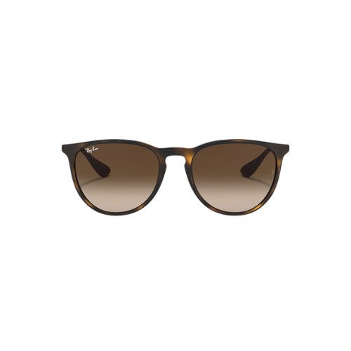 RAY-BAN ERIKA SUNGLASSES RUBBER HAVANA w/BROWN GRAD DK BRN