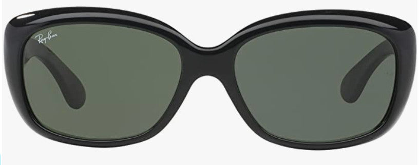 RAY-BAN JACKIE OHH SUNGLASSES BLACK w/ DARK GRN