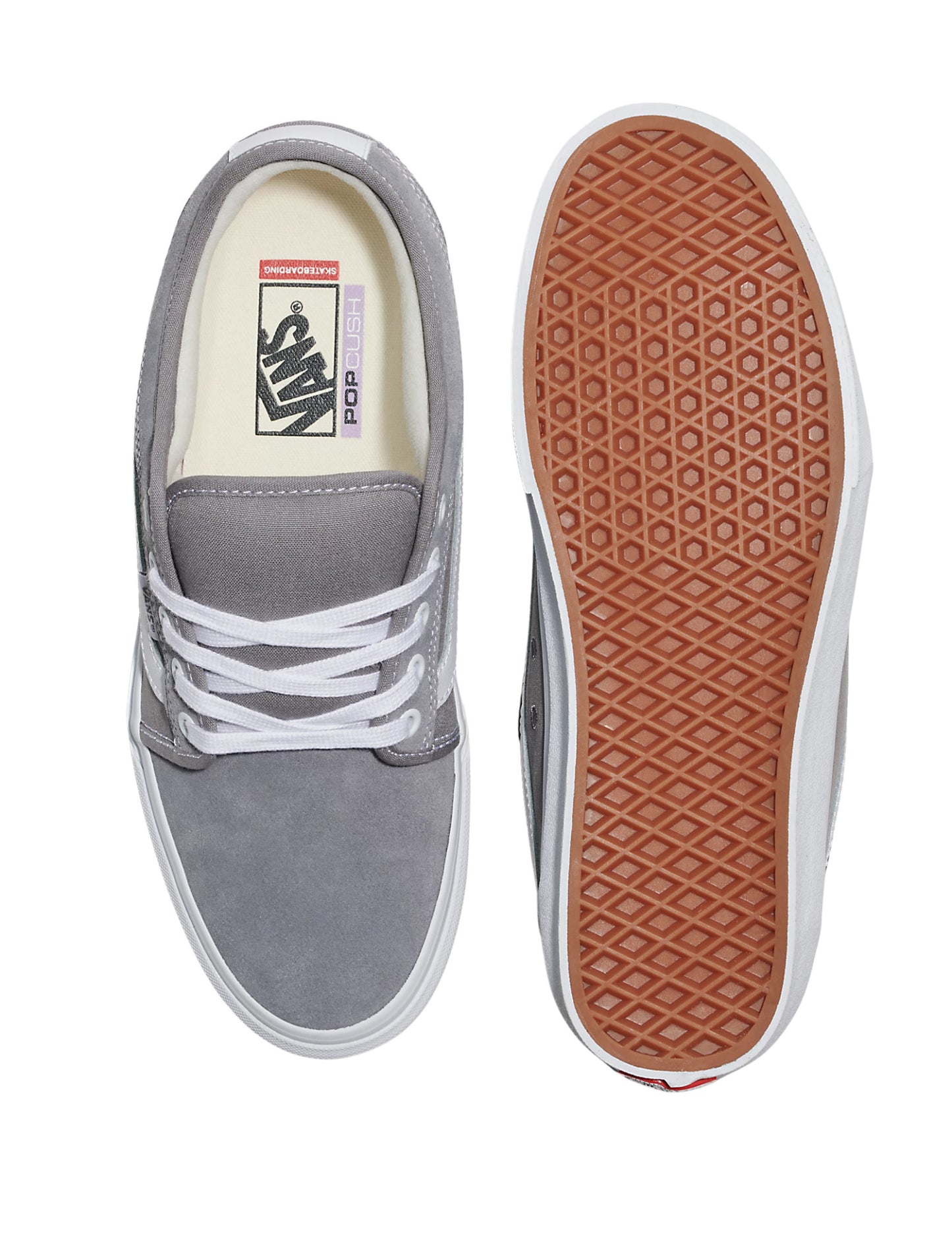 VANS MENS SKATE CHUKKA LOW SIDESTRIPE SHOE FA24 LIGHT GREY