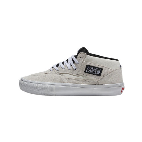 VANS MENS SKATE HALF CAB SHOES SP24 WHITE/BLACK
