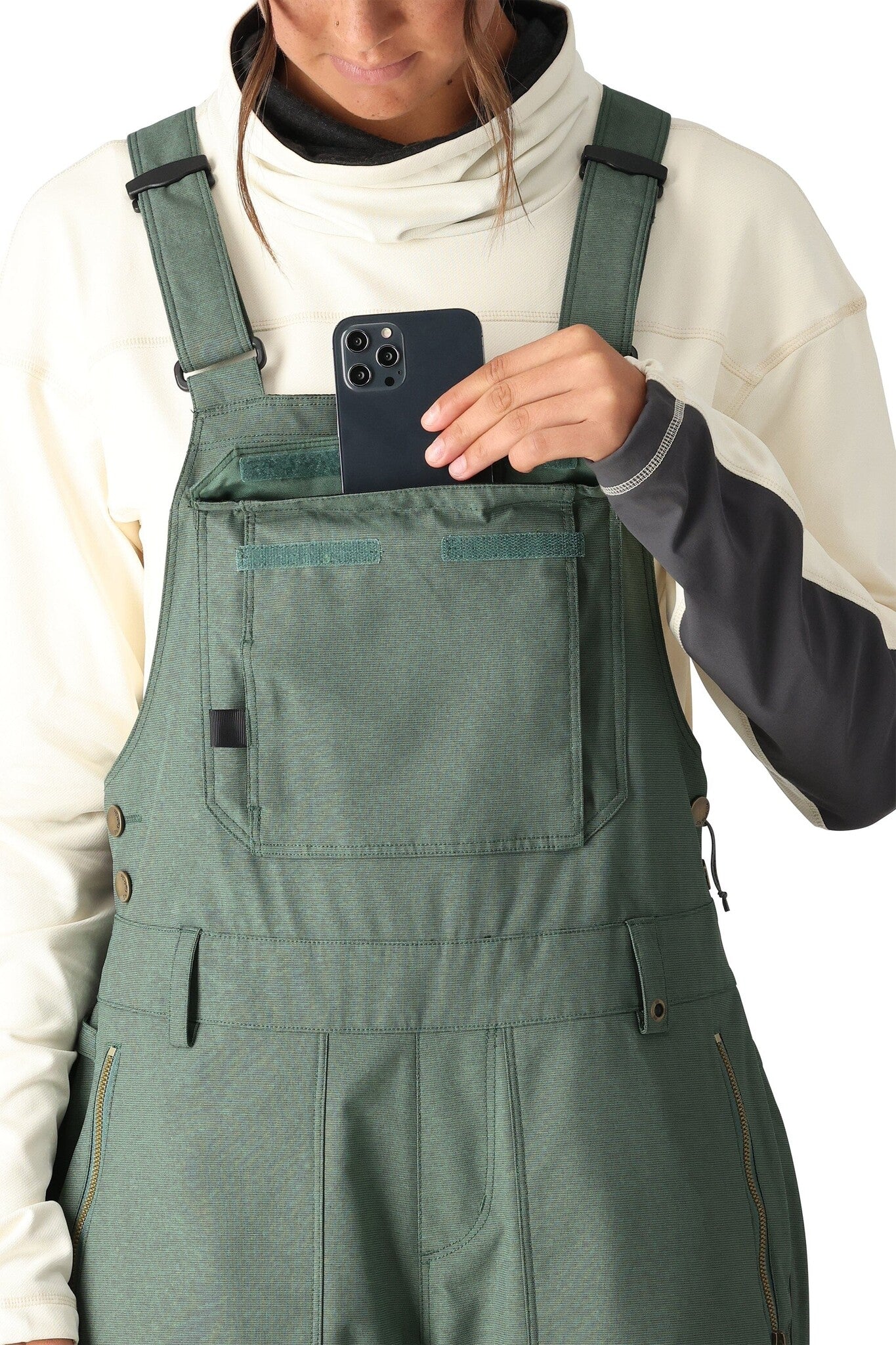 2025 686 WMNS BLACK MAGIC BIB PANT CYPRESS GREEN DOBBY