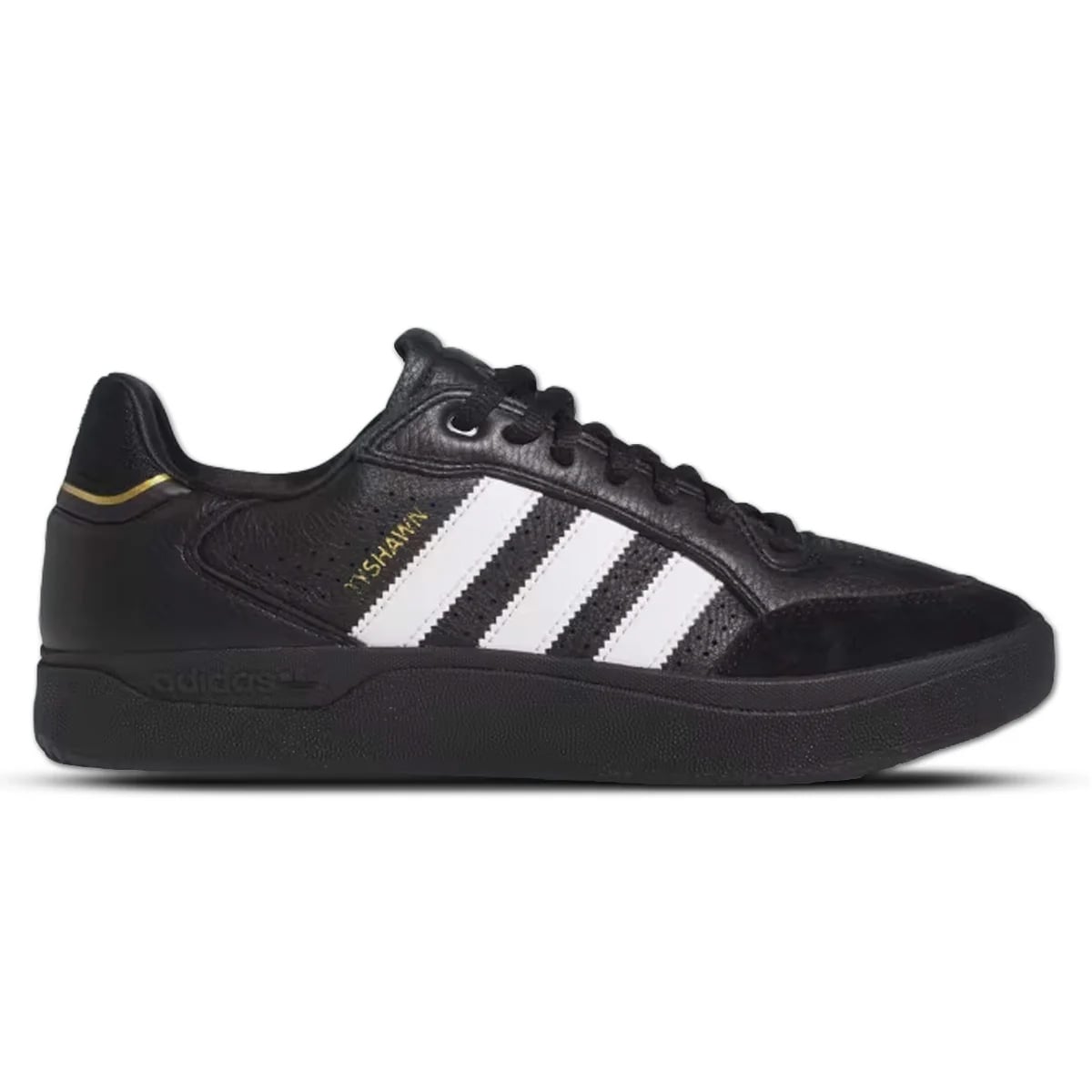 ADIDAS MENS TYSHAWN LOW SHOE HO24 BLACK/WHITE/GOLD