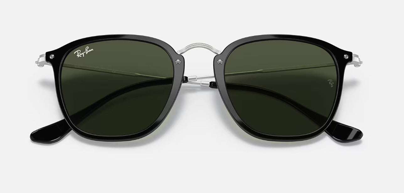RAY-BAN RB2448 SUNGLASSES LIGHT BLACK w/ G-15 GREEN