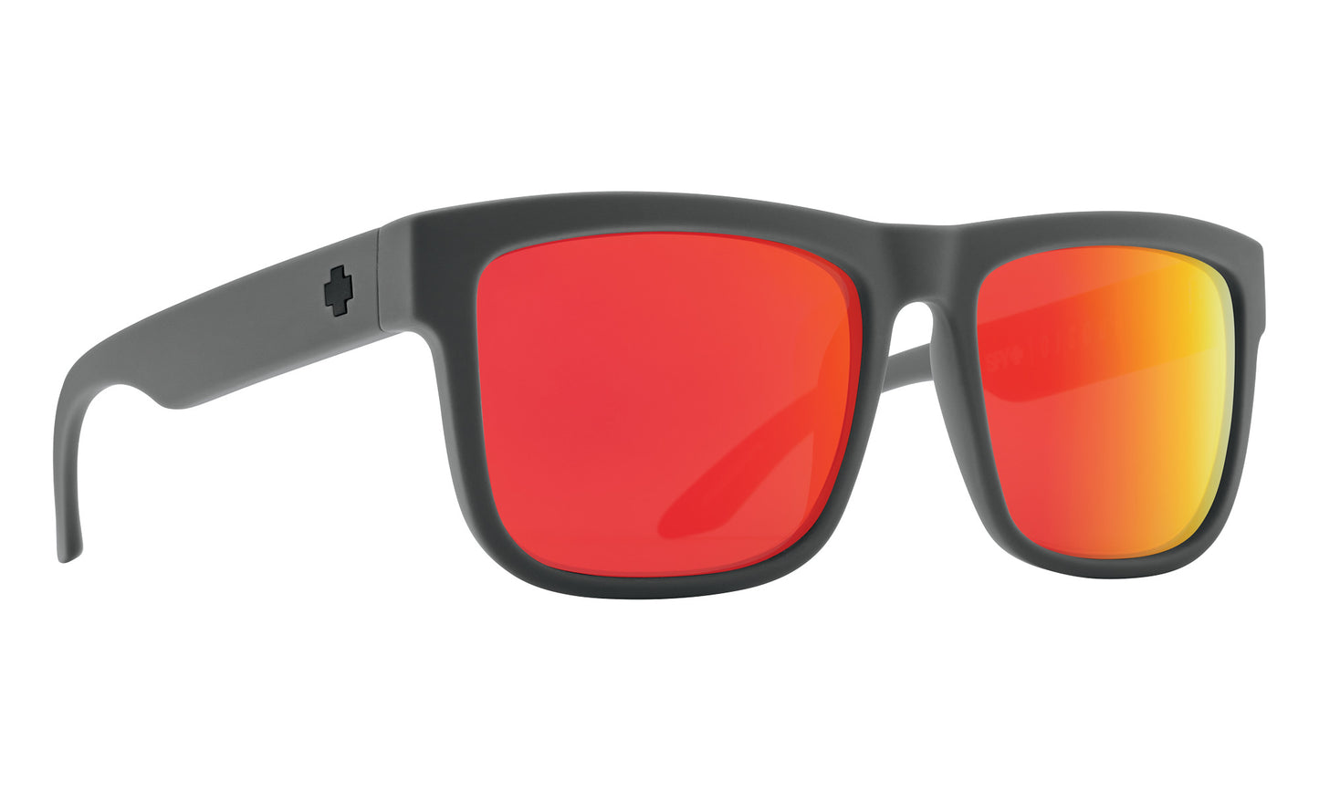 SPY DISCORD SOFT MATTE DRK GRY SUNGLASSES w/ HAPPY GRY GRN PLR RED SPC MRR