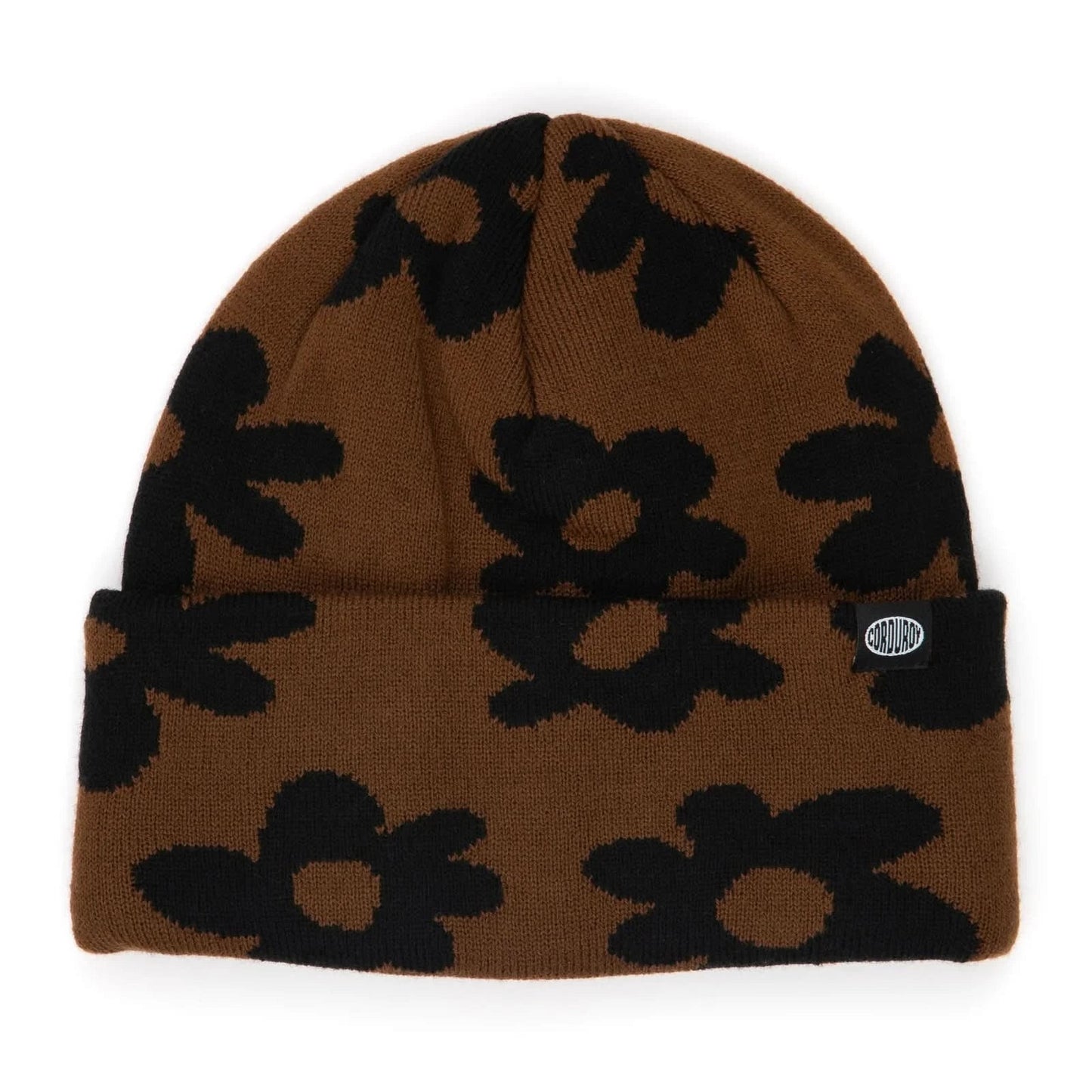 2026 CORDUROY WILDFLOWER BEANIE LIGHT BROWN