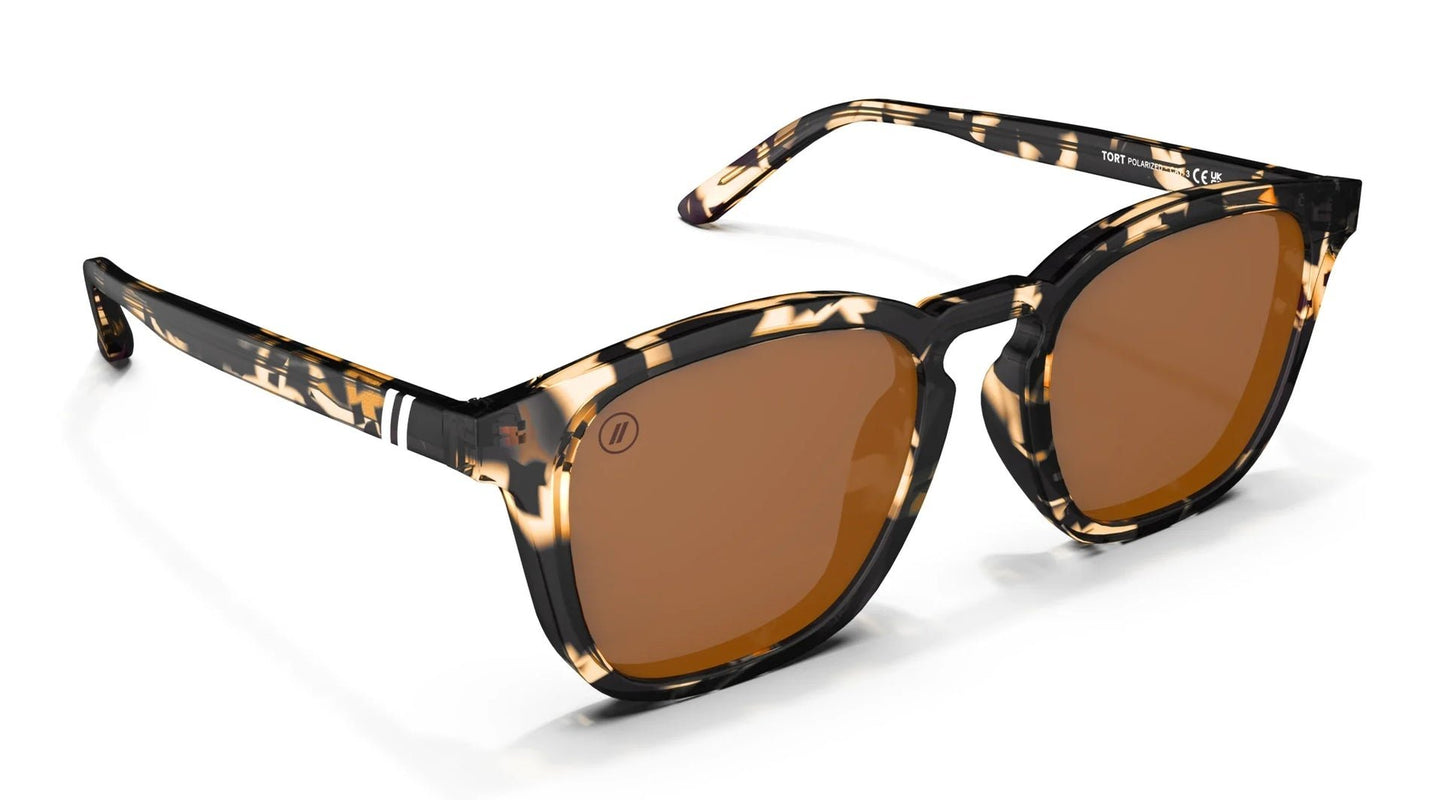 BLENDERS SYDNEY TORT SUNGLASSES CRYS TAN TORT w/ AMBER PLR LENS