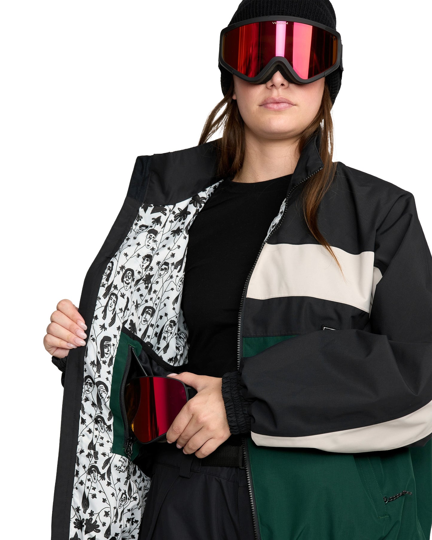 2026 VOLCOM WMNS DLM JACKET BLACK GREEN