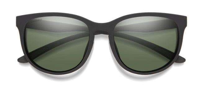 SMITH LAKE SHASTA MATTE BLK SUNGLASSES w/ CP GRY GRN PLR