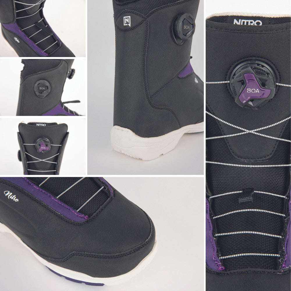 2025 NITRO WMNS SCALA BOA SNOWBOARD BOOTS BLACK/PURPLE
