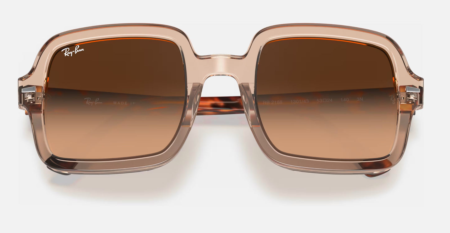 RAY-BAN RB2188 SUNGLASSES TORTOISE w/ B-15 BRN