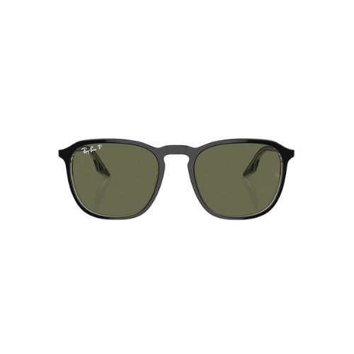 RAY-BAN RB2203 SUNGLASSES BLACK ON TRANSPARENT w/ GRN PLR