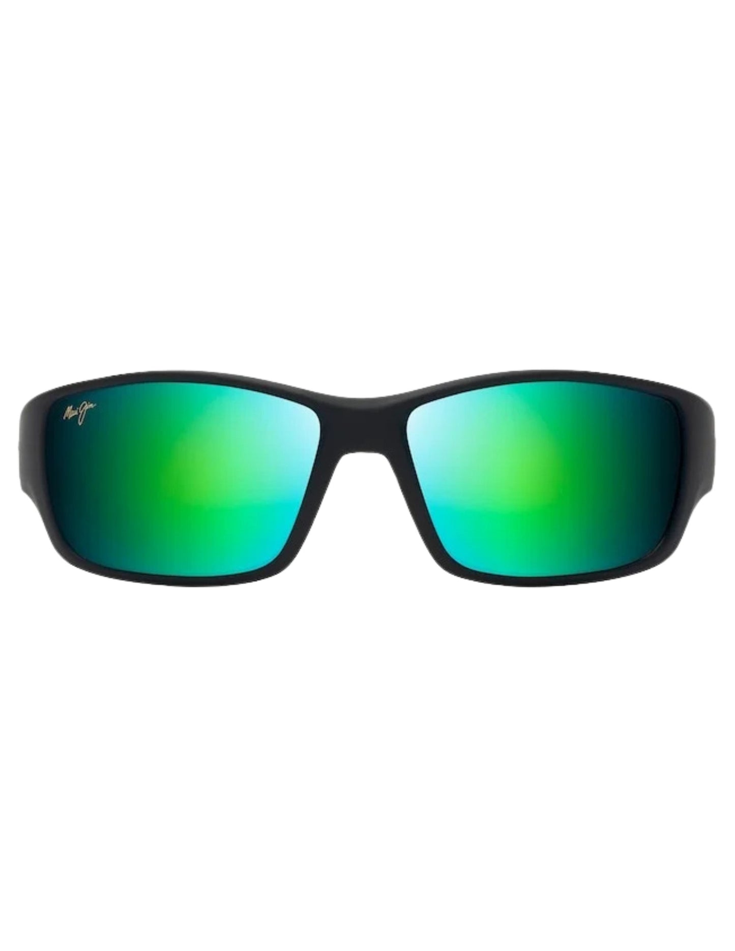 MAUI JIM LOCAL KINE MATTE BLACK SUNGLASSES w/ GREEN MIR LENS