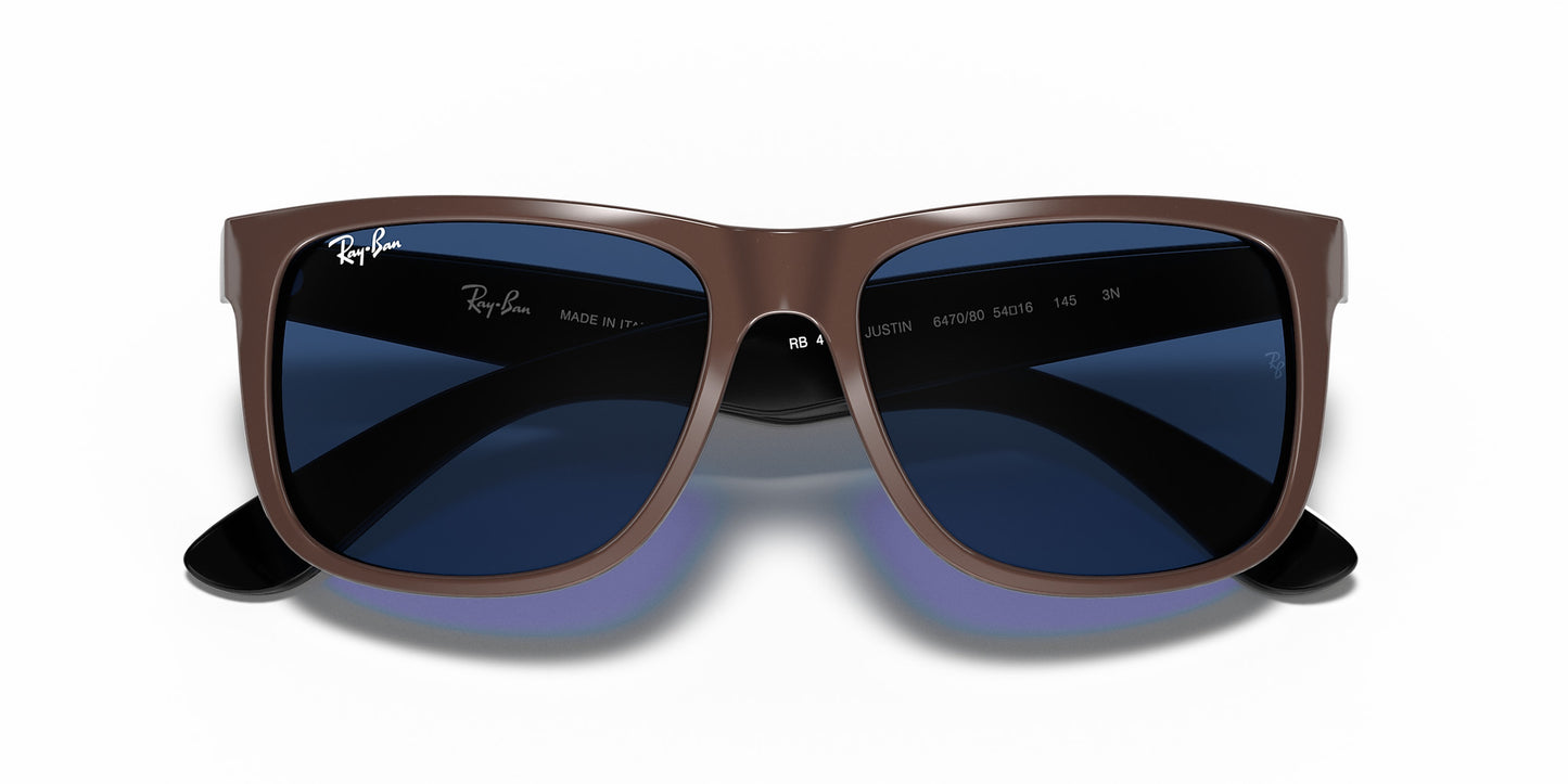 RAY-BAN JUSTIN SUNGLASSES BRN METALLIC w/ DARK BLUE