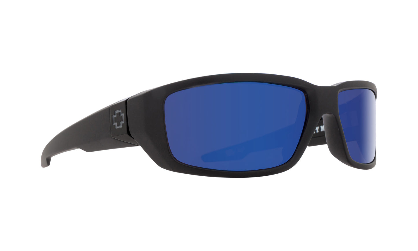 SPY DIRTY MO MATTE BLACK SUNGLASSES w/ HD PLUS BRNZ PLR BLU SPEC MRR