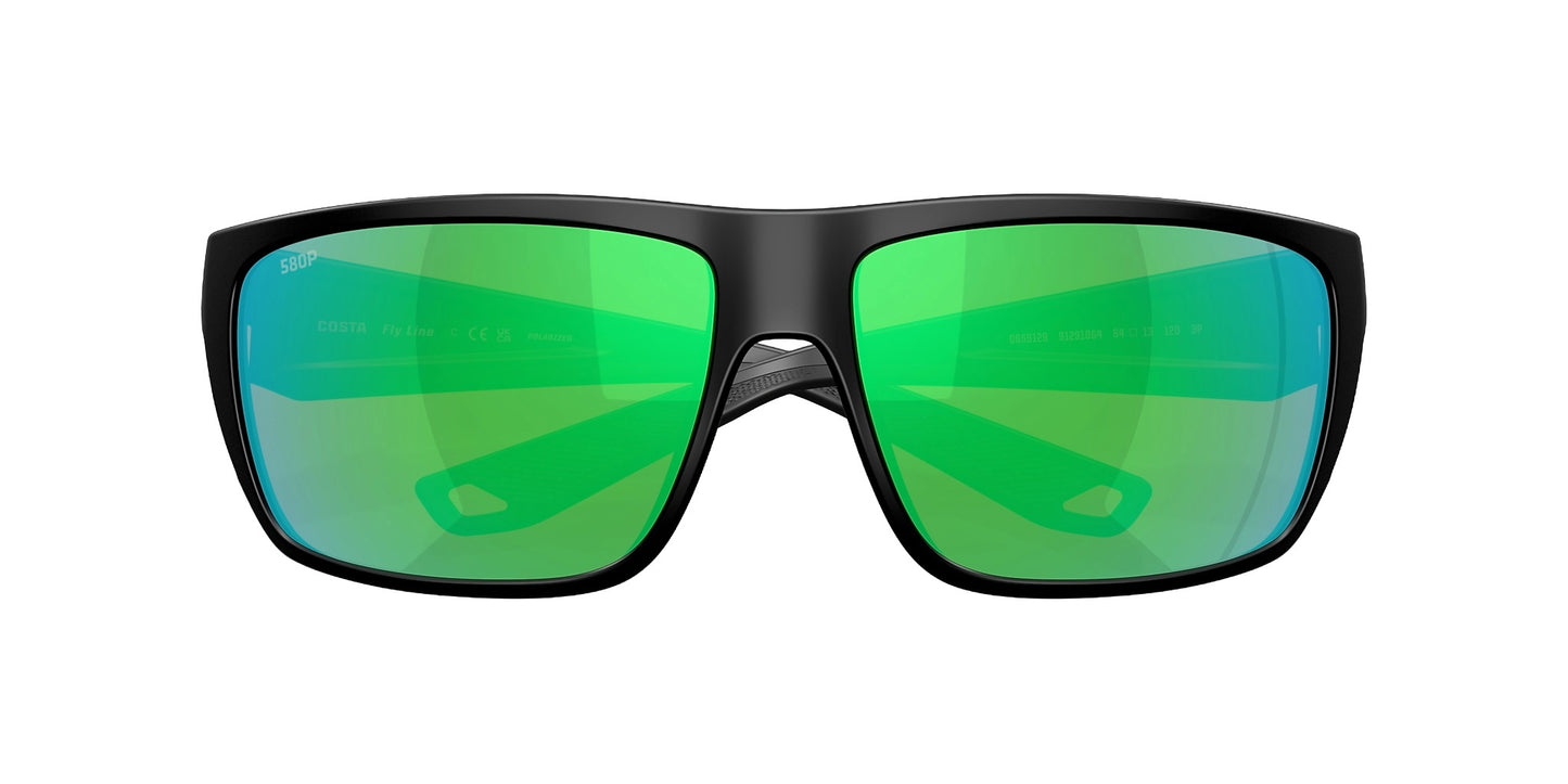 COSTA FLY LINE SUNGLASSES MATTE BLACK w/GREEN MIRROR