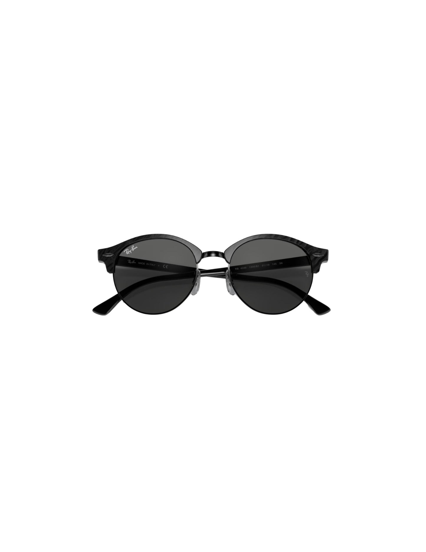 RAY-BAN CLUBROUND SUNGLASSES SPOTTED BLACK HAVANA w/ G-15 GRN