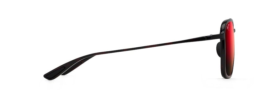 MAUI JIM KEOKEA RED BLACK TORT SUNGLASSES w/ HAWAII LAVA PLR LENS