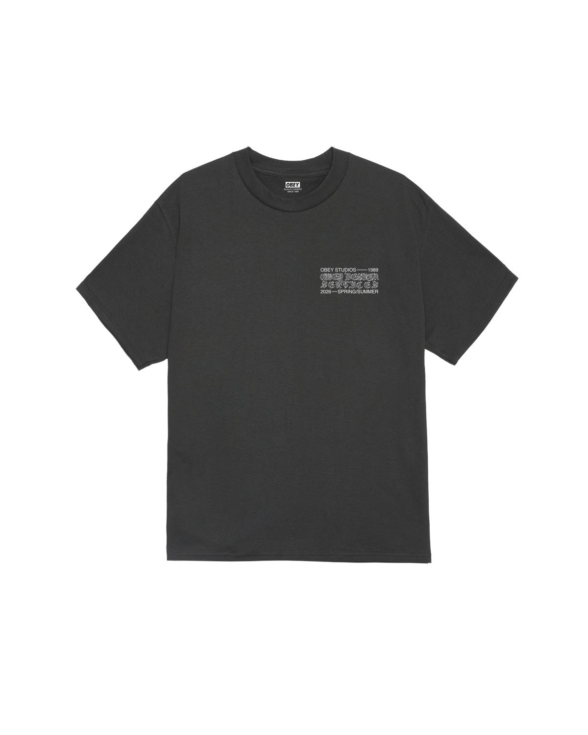 OBEY MENS DESIGN SERVICES SS TEE SP26 (VBL) VINTAGE BLACK