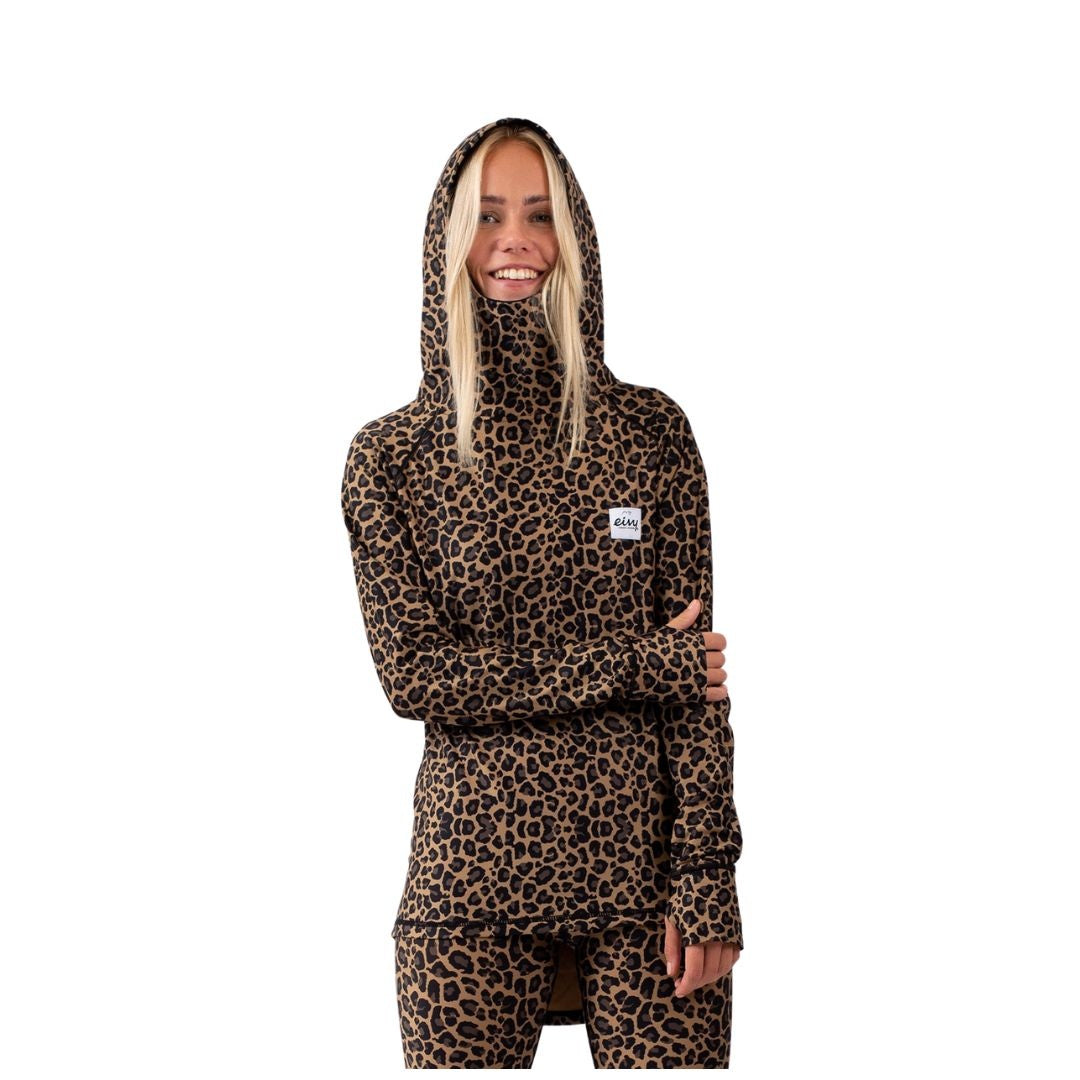 2024 EIVY WMNS ICECOLD HOOD TOP LEOPARD