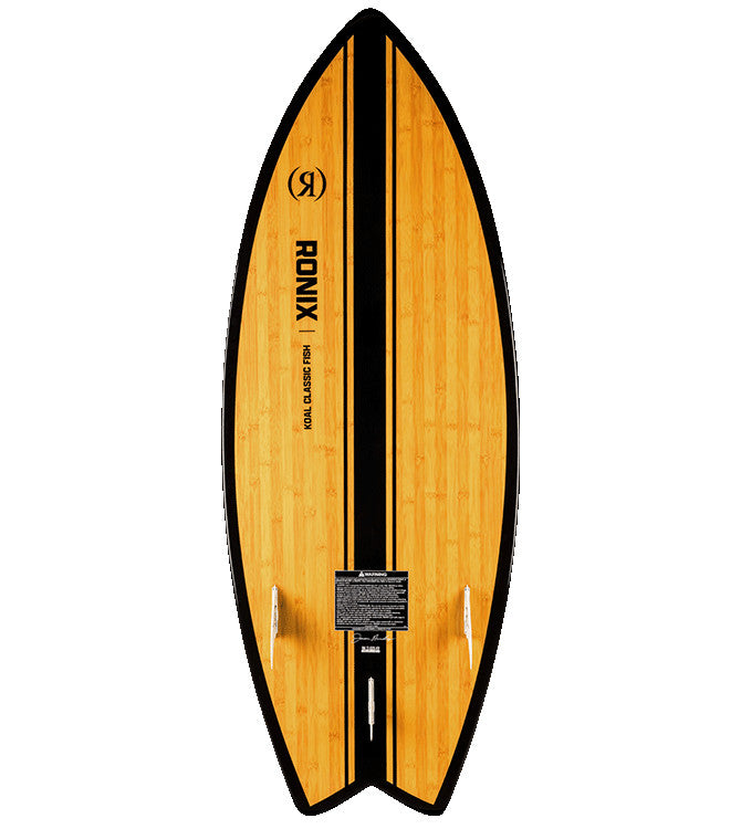 2024 RONIX KOAL CLASSIC FISH WAKESURF BOARD - GLOSSY BLACK/BAMBOO