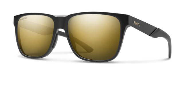 SMITH LOWDOWN STEEL MATTE BLACK GOLD SUNGLASSES w/ CP PLR BLKGLD