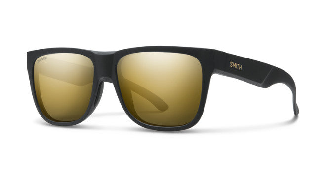SMITH LOWDOWN 2 MATTE BLACK GOLD SUNGLASSES w/ CP PLR BLK GLD