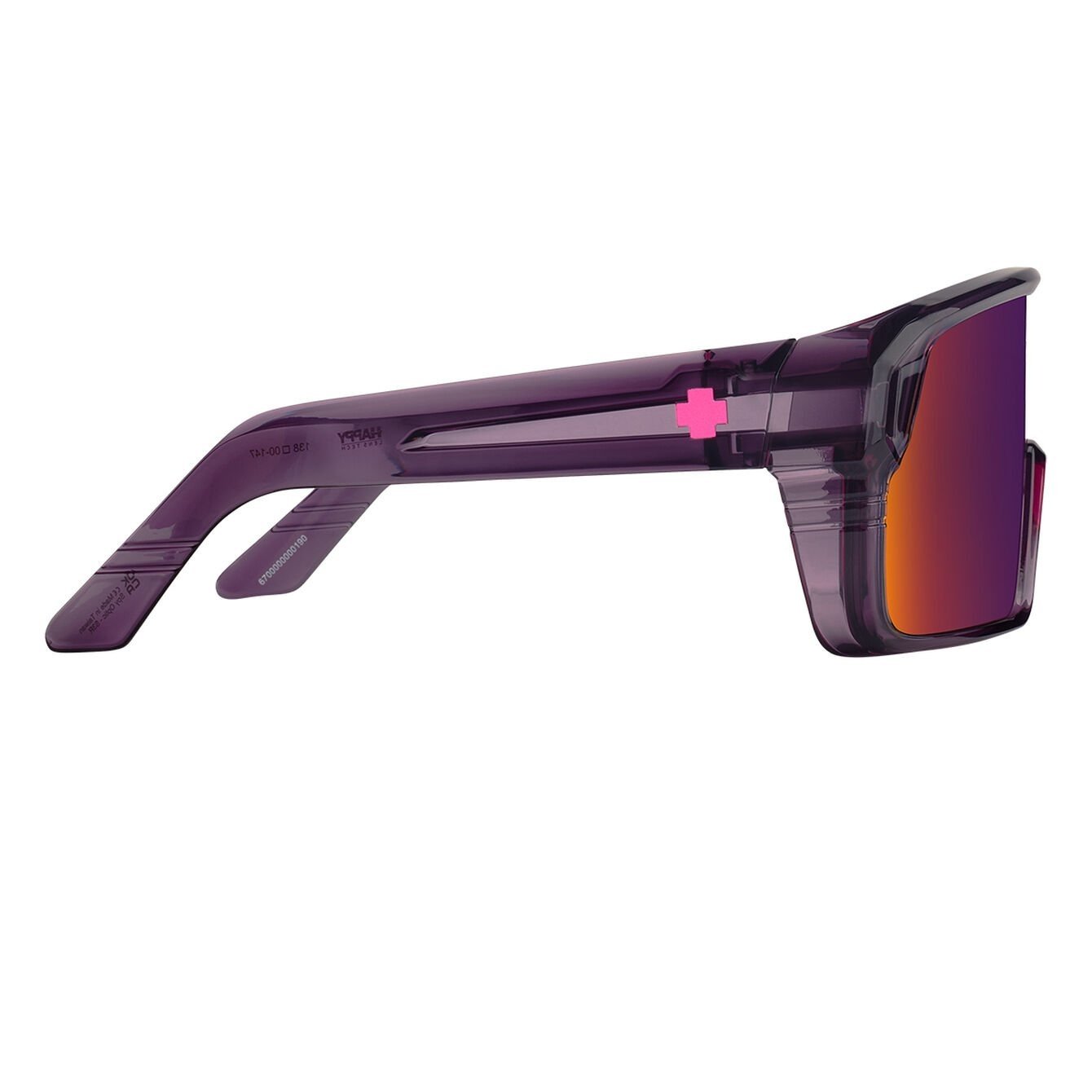SPY MONOLITH TRANS DK PURPLE SUNGLASSES w/HAPPY GRY GRN DRK PURP SPCT MRR