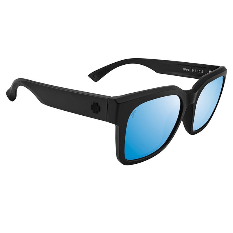 SPY DESSA MATTE BLACK SUNGLASSES w/HAPPY BOOST PLR ICE BLUE MIR