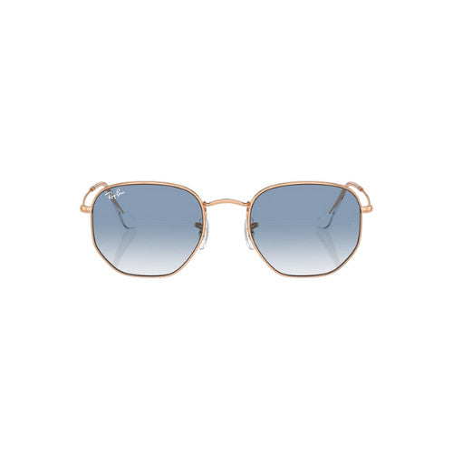 RAY-BAN HEXAGONAL SUNGLASSES ROSEGOLD w/CLEAR GRAD BLUE