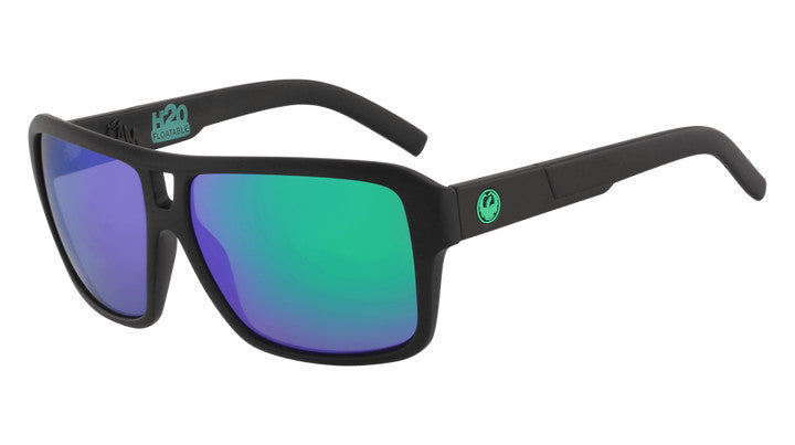 DRAGON THE JAM H2O MATTE BLACK SUNGLASSES w/ LL GRN ION LENS