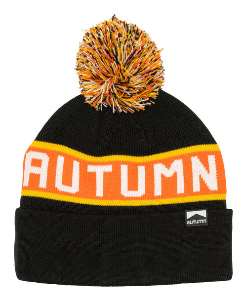 2024 AUTUMN BURNOUT POM BEANIE BLACK