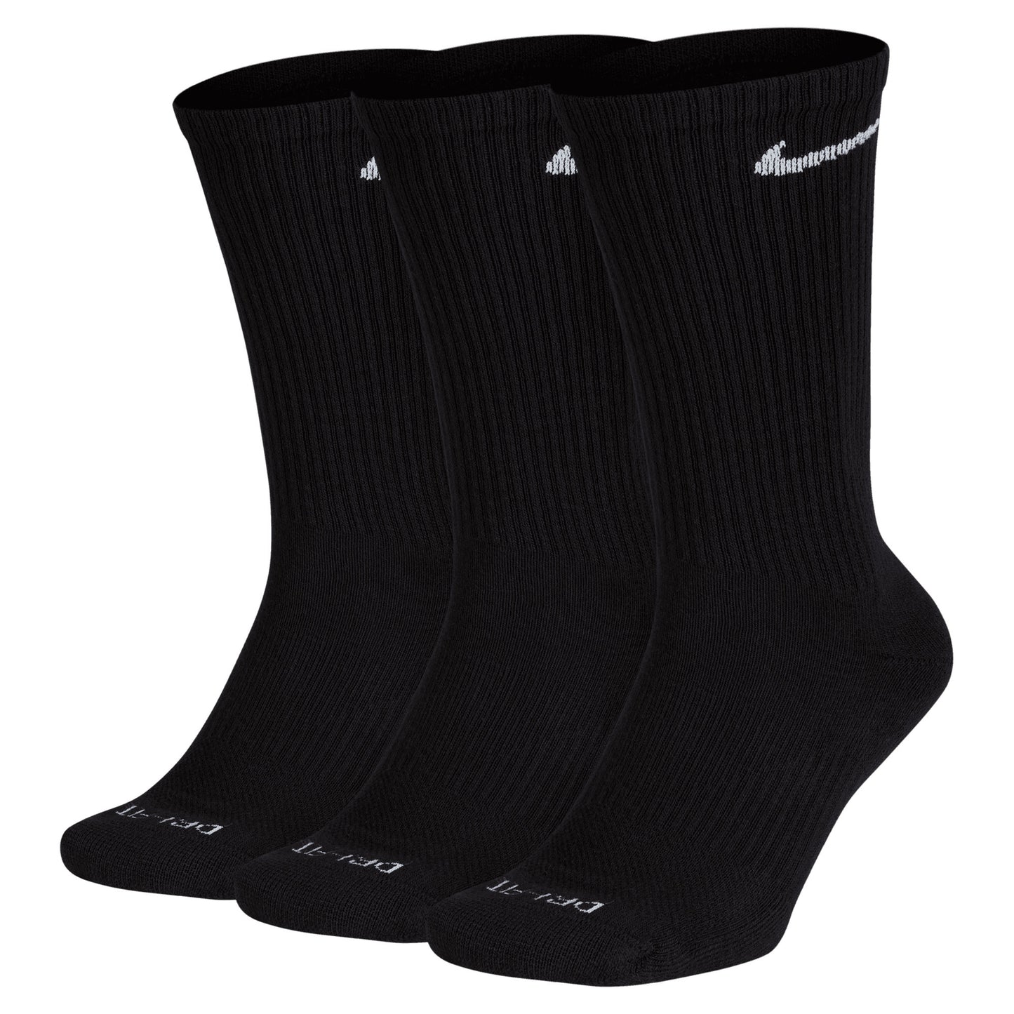 NIKE SB MENS EVERYDAY PLUS CUSH CREW 3 PACK SOCKS CRYOVR BLACK/WHITE