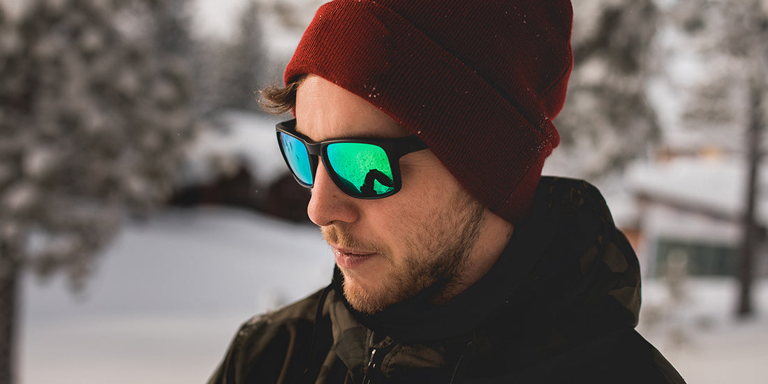 BLENDERS CANYON CELTIC LIGHT MATTE BLACK SUNGLASSES w/ GREEN PLR LENS