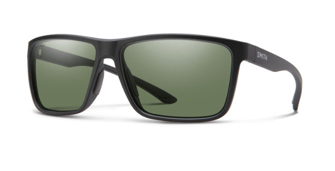 SMITH RIPTIDE SUNGLASSES MATTE BLK W/ CP PLR GRY GRN