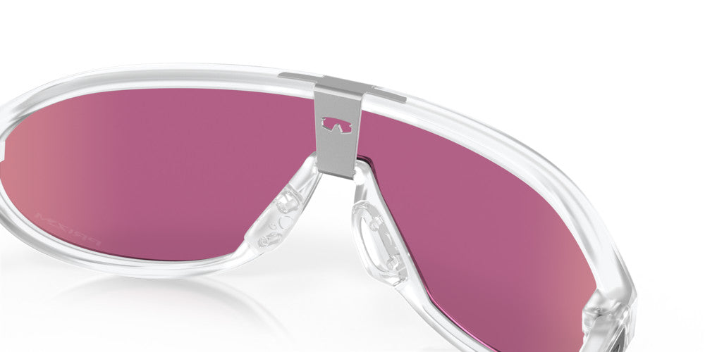 OAKLEY CMDN MATTE CLEAR SUNGLASSES w/ PRIZM ROAD JADE LENS
