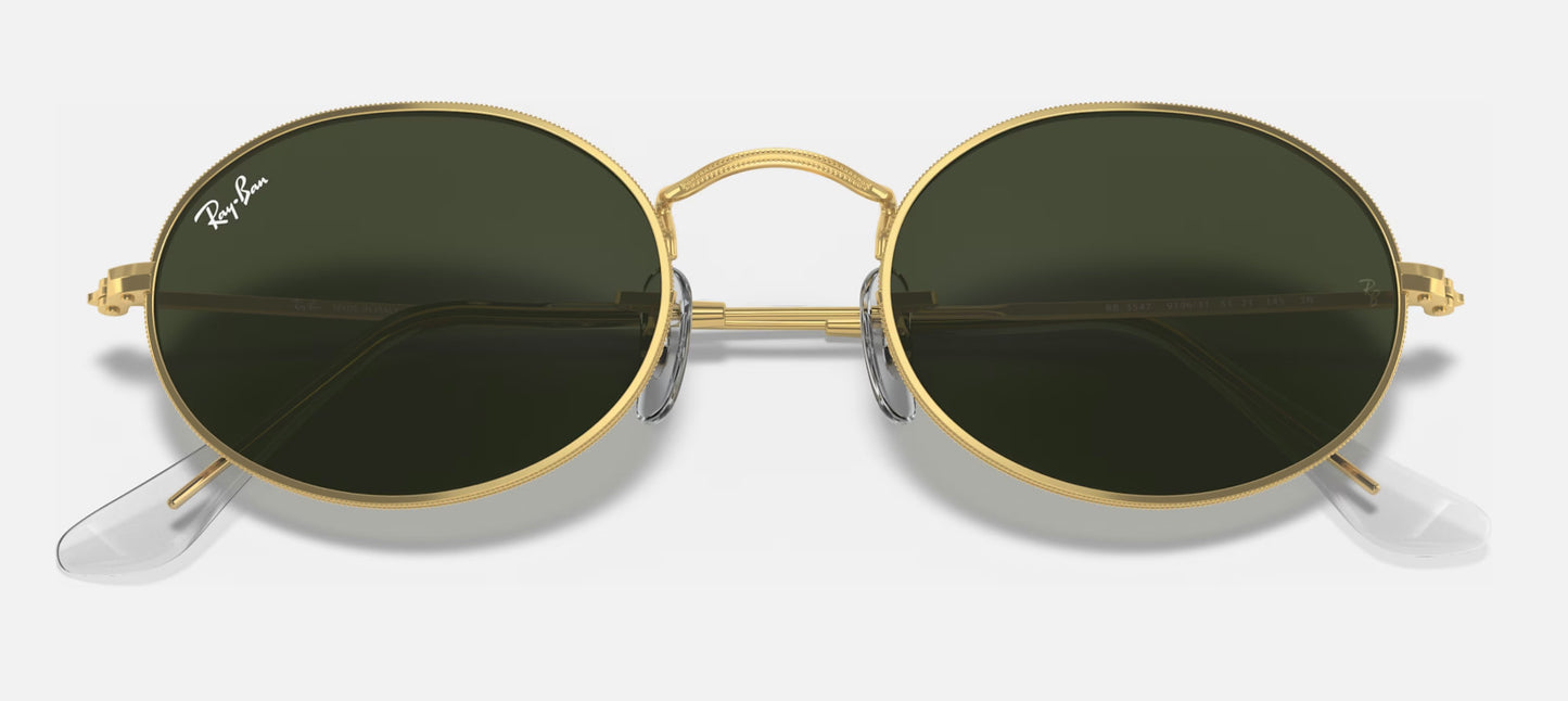 RAY-BAN OVAL SUNGLASSES LEGEND GOLD w/ G-15 GRN
