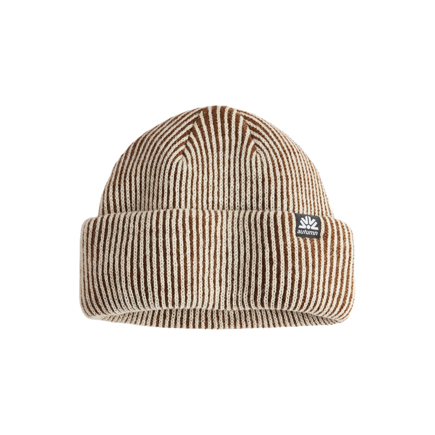 2026 AUTUMN CORD DOUBLE ROLL BEANIE BROWN