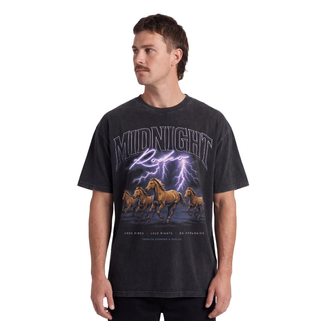 TEAMLTD MENS STAMPEDE OVERSIZED SS TEE SP26 ACID BLACK